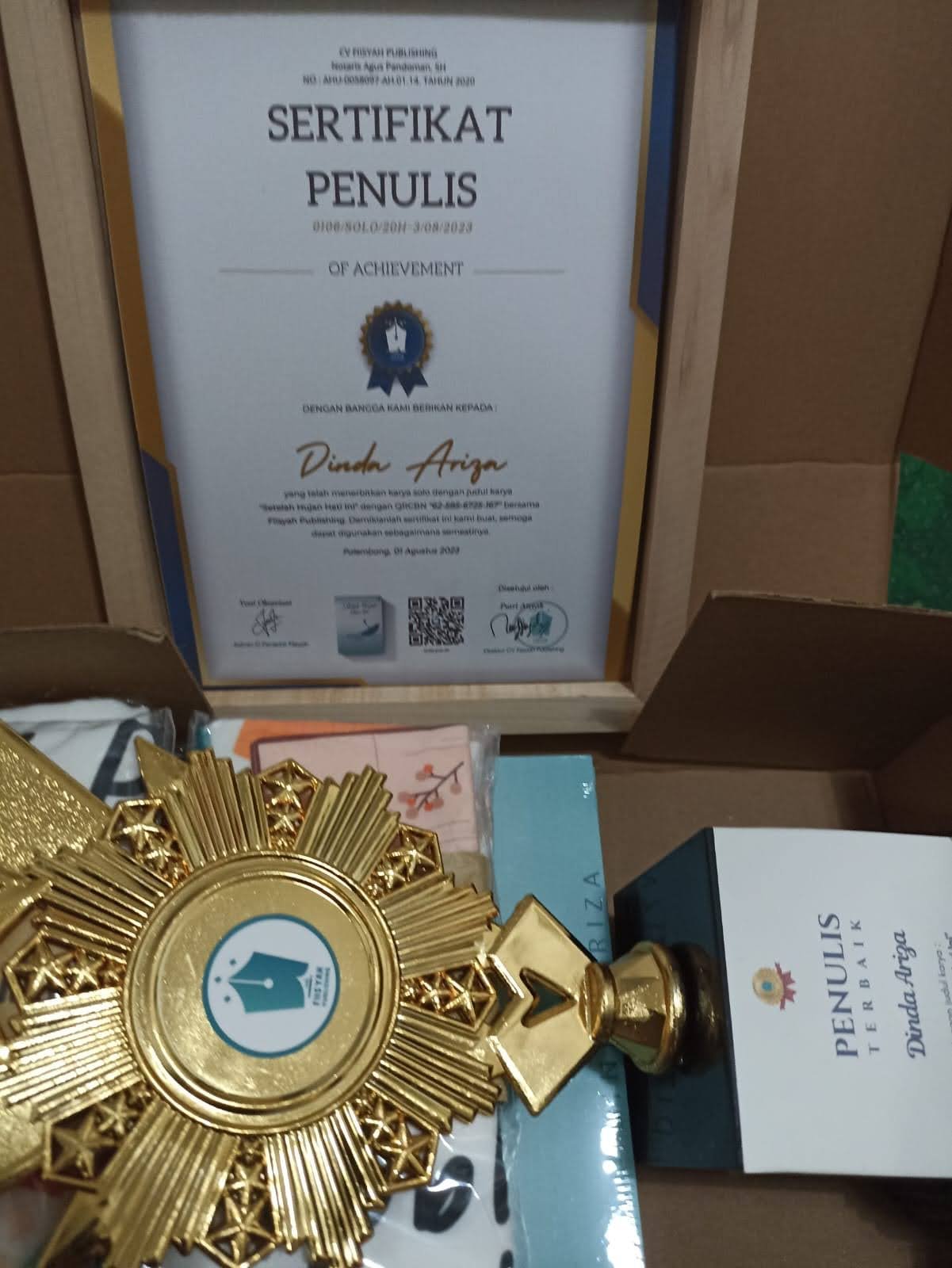 Sertifikat Cetak Penulis Fiisyah Publishing